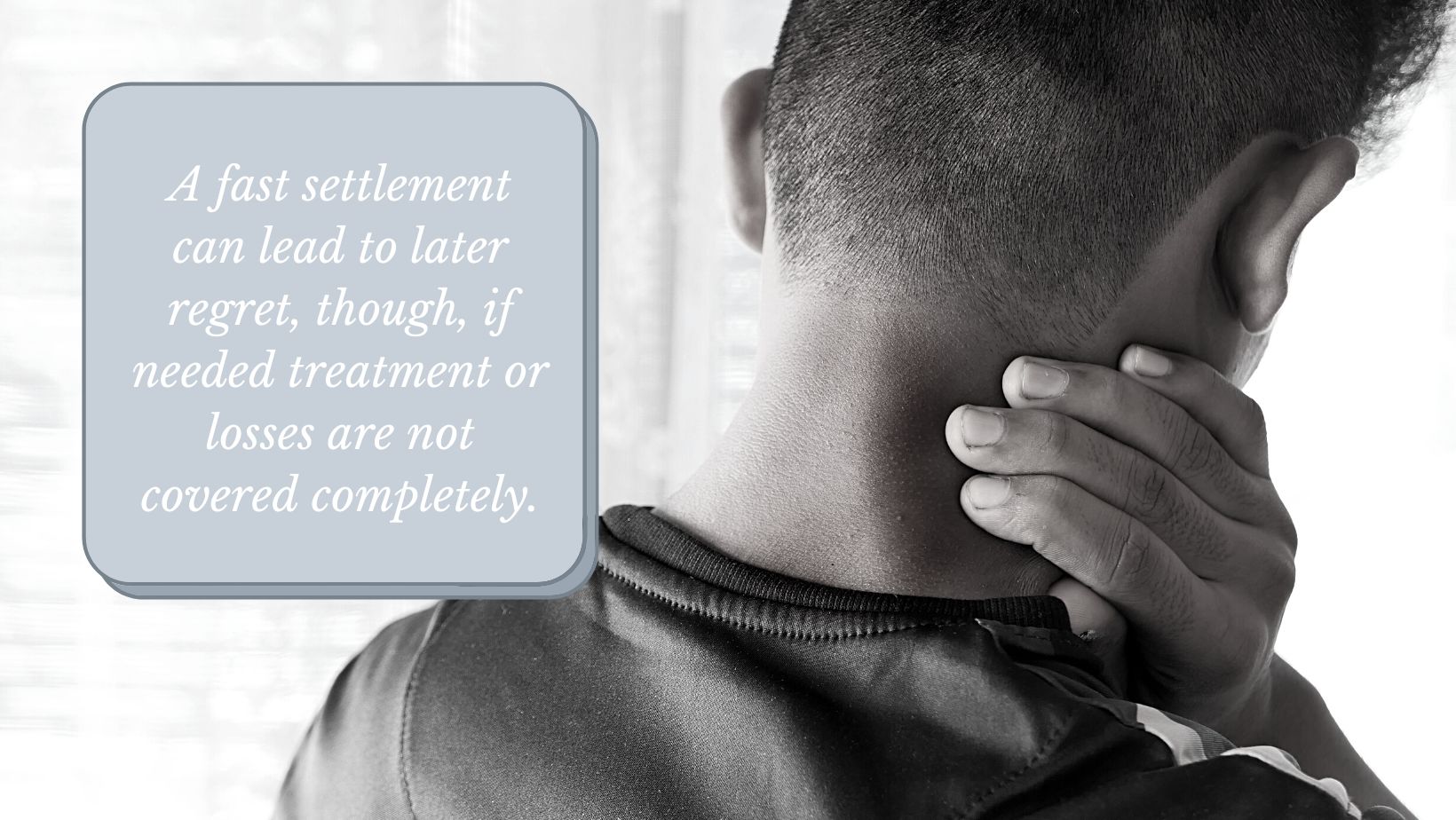 arrepentimiento por aceptar un acuerdo rápido después de un accidente automovilístico