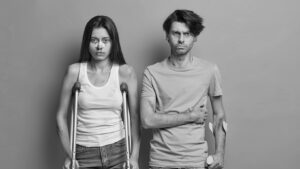 distressed european couple