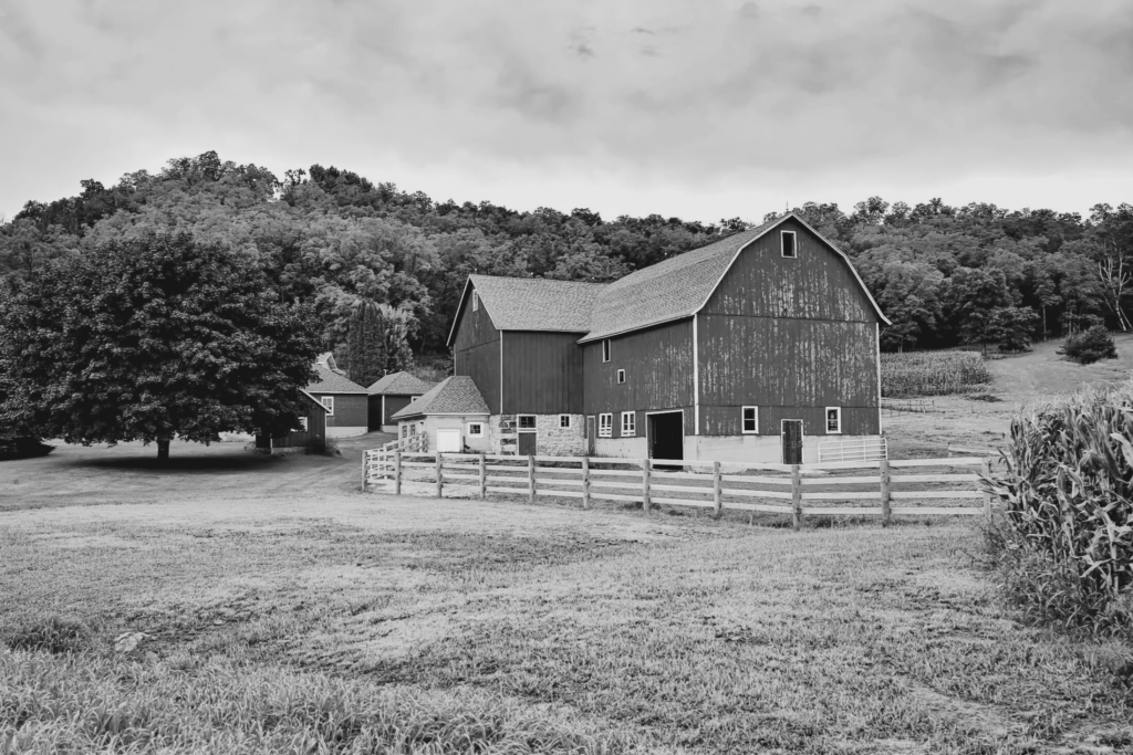 Falls from farm buildings.